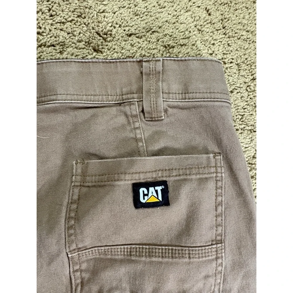 CAT‎ Pants Men 38x32 Brown Utility Straight Leg Stretch Flex Waistband Workwear